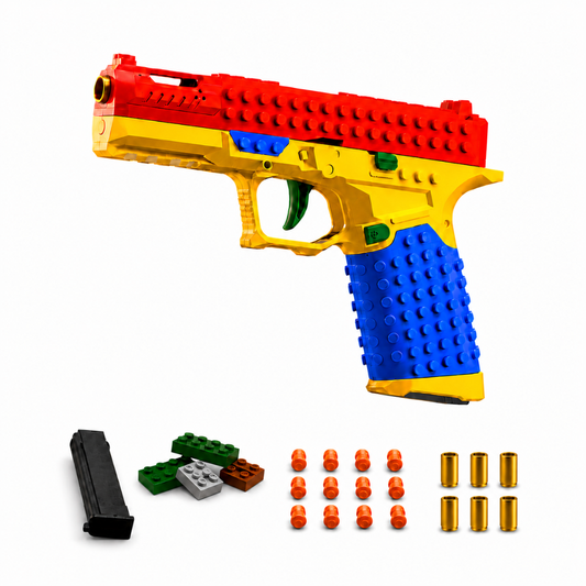 Pistola a blocchi con ricarica ed espulsione dei bossoli